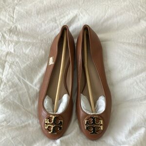 Never worn camel colored  leather Tory Burch ballet flats
